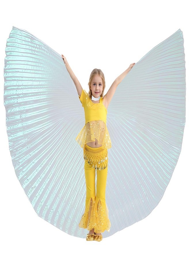 MUNAFIE Halloween Costumes Belly Dance Isis Wings for Children Kids WHITE - Image 1
